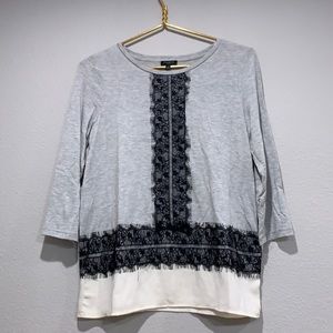Gray and lace top